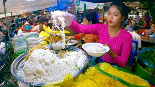 Best Cambodian street food | So Delicious Noodles, Yellow Pancake, Spring Rolls @ Tuol Tompoung