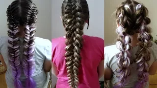 Цветные косы  Красивые косы с канекалоном  Три варианта плетения  Очень понятные видео уроки