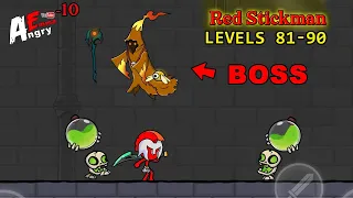 Red Stickman - Levels 81-90 + BOSS / Gameplay Walkthrough (Android Game)