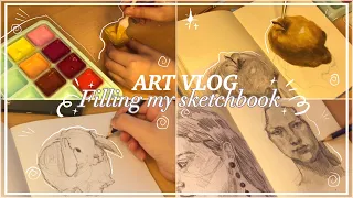 💗⭐️|✨ART VLOG✨| Llenando mi sketchbook | Practicas de dibujo!! ⭐️💗