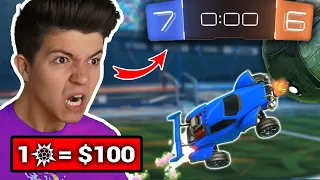 1 Goal = $100 with Preston and Josh - Rocket League Challenge!