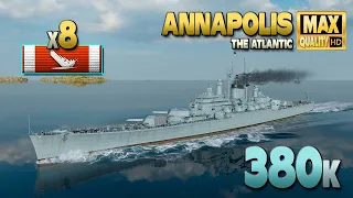 Heavy cruiser Annapolis: 8 ships destroyed on map "The Atlantic" - World of Warships