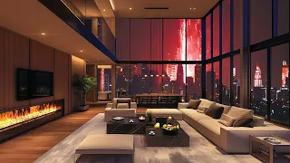 Cozy Luxury Apartment with Soothing Saxophone Jazz Music & Gentle Jazz Instrumental for Relaxation 🌇