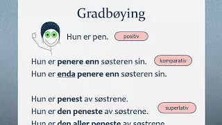 adjektiv gradbøying,  Norwegian basic learner