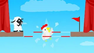 JUMP The DANGEROUS GLASS BRIDGE! (Ultimate Chicken Horse)