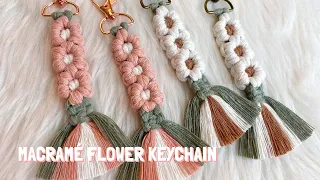 DIY | Macrame flower keychain tutorial | llaveros en macrame | 마크라메 꽃 키링