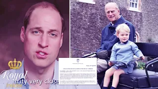 Finally, William officially breaks silence following Philip's passing with deeply touching statement