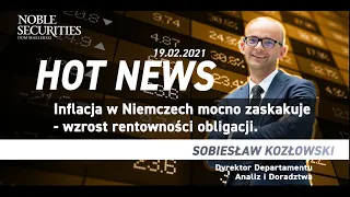 Inflacja w Niemczech mocno zaskakuje - wzrost rentowności obligacji.