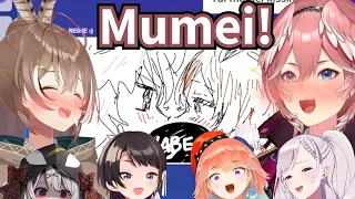 Holobirds can't stop laughing at the YABAI Lui & Mumei kissing art - All POVs【Hololive/Eng sub】