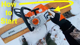 Stihl Chainsaw How To Start | Stihl MS 261 Professional Saw | Starting Procedure