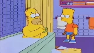 Homer Gets Hit By Chair & Strangles Bart