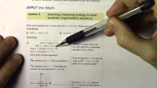 7.6 Solving Quadratic Trigonometric Equations