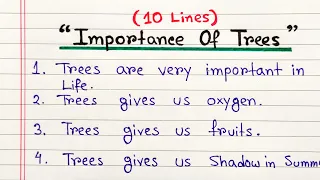 Importance of trees essay in English | 10 lines on importance of trees | Essay on importance of tree