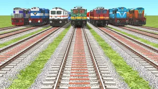 BRANCHED LINE RAILROAD TRACKS | Train Crossing On Branched Railroad Track | Animated Train🔻8 Train