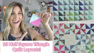 10 Awesome Half Square Triangle Quilt Layouts!