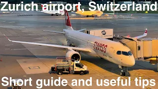 Zurich airport in Switzerland🇨🇭 Short guide and useful tips . 4K video