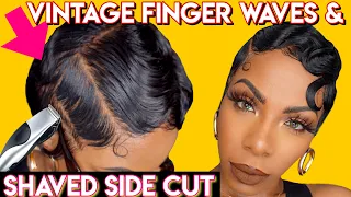 WORLD'S FLATTEST WIG! PIXIE CUT, SHAVED SIDECUT, 30s/90s AUTHENTIC FINGER WAVE TUTORIAL! MUST SEE!