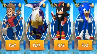 Sonic Dash vs Boom - Bongo vs Big vs Shadow vs Sonic - All Characters Unlocked