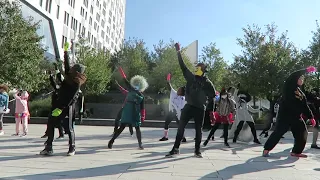 NYC Kids do the dance from "Thriller" for Halloween