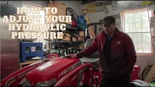 HOW TO Adjust the Hydraulic Pressure on your Massey Ferguson GC1700 Tractor Series. (GC1705 -GC1725)