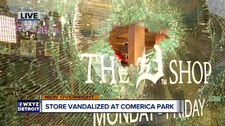 Man smashes windows, door with sledgehammer at Comerica Park in Detroit