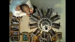 Reassembling Clerget 9B rotary engine