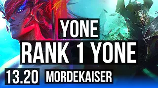 YONE vs MORDEKAISER (MID) | Rank 1 Yone, 69% winrate, Rank 10, Godlike | JP Challenger | 13.20