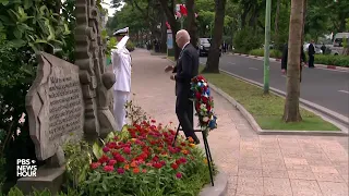 WATCH: Biden visits John McCain memorial in Hanoi, Vietnam