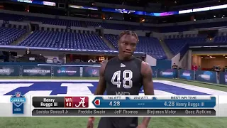 Henry Ruggs III runs a 4.27 40 yard dash