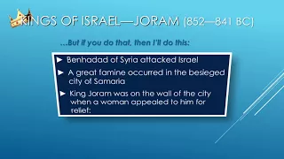 The Divided Kingdom of Israel, Lesson 06  Ahaziah, Joram