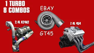 CHEAP EBAY TURBO TEST? 8 DIFFERENT COMBOS