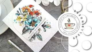 Watercoloring on Betterpress Images with Spellbinders Pressed Bouquet | Elegant Letterpress Cards