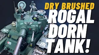 How to Paint the new Cadian Rogal Dorn tank using only Dry Brushing! Simple + No Airbrush!