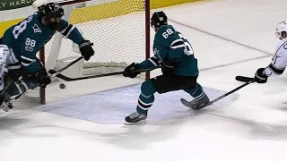 Shark-bitten Melker Karlsson fires puck into own net