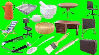 Animated 3d furniture and household things green screen effects | copyright free | royalty free |