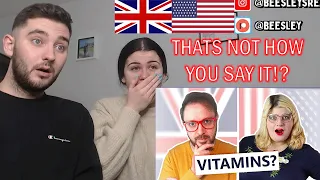 50 British Vs American Word Pronunciations - Part 1 (British Couple Reacts)