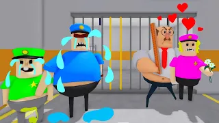 NEW! Escaping from a POLICE FAMILY PRISON RUN! #roblox #obby