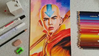 Drawing Aang (Gordon Cormier) from Avatar The Last Airbender - Netflix Series