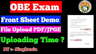 OBE Exam Front Sheet Details | | Uploading Time // SOL, REGULAR, NCWEB | | Important Video