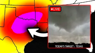 LIVE STORM CHASING - Severe Weather Outbreak In Texas