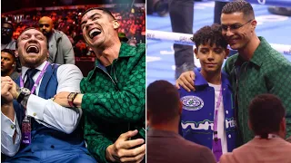 Ronaldo Spotted at Boxing Event Featuring Anthony Joshua & Deontay Wilder