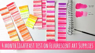 4 Month Lightfast Test Results: All My Fluorescent & Neon Watercolour, Gouache, Acrylic Paints etc.