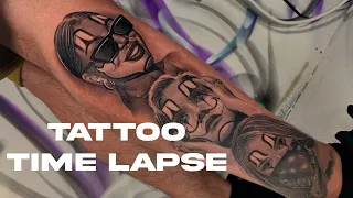 TATTOO TIMELAPSE- CHICANO PAYASAS