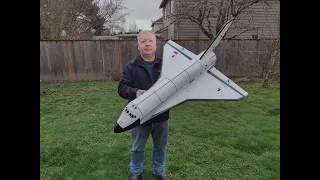 Large 1:26 scale Soviet Buran Shuttle R/C rocket glider flying on H motor