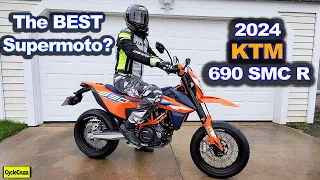 First Ride - NEW 2024 KTM 690 SMC R Supermoto Review | CycleCruza