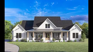 MODERN FARMHOUSE HOUSE PLAN 4534-00098 WITH INTERIOR