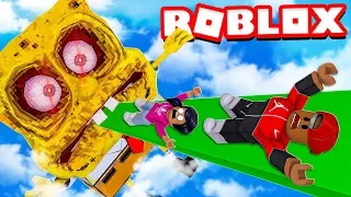 DON'T SLIDE INTO SPONGEBOB MOUTH CHALLENGE IN ROBLOX