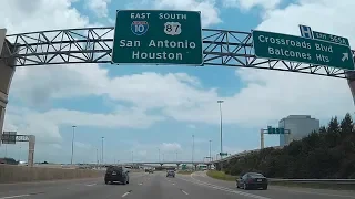 Driving Into Downtown San Antonio Texas on Interstate 10 East