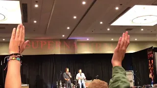 Jensen talking about how he found out he was having twins-J2 Gold Panel-SPNDen 2018