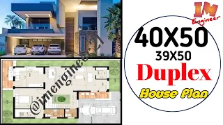 Modern Duplex House Design/ 39x50/ 40*50 House Plan Duplex/ 2023 New House Design/ Home Design.